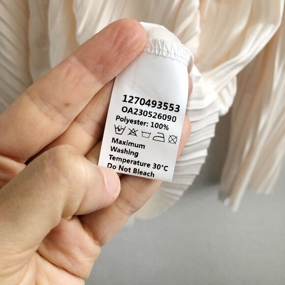 NWT COMMENSE Oversized Cream Plisse Button Up Shirt Size XS - Picture 9 of 10